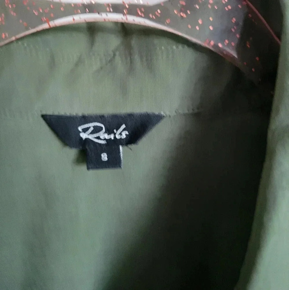 RAILS, Janae Olive Green Button Blouson Sleeve Oversized Shirt Top Size Small - Picture 11 of 13